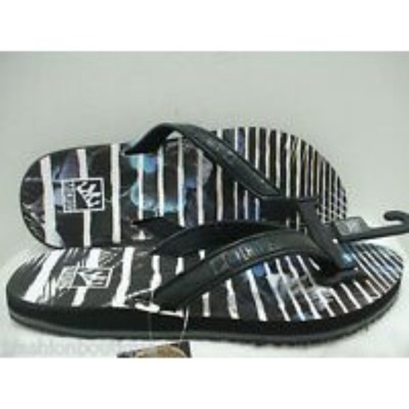 MICROS Mens Flip Flops Thong Sandal MZSD-353 Black/White Size 9 New - Picture 4 of 10